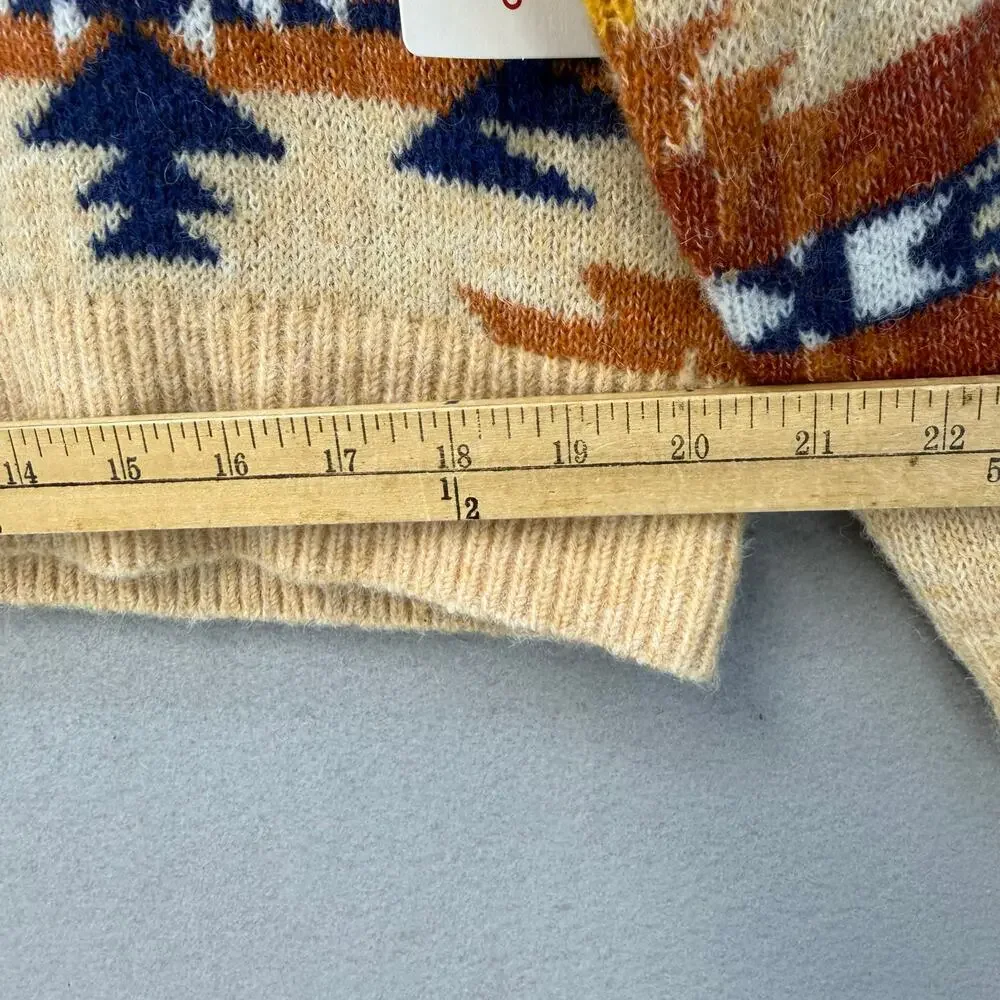 Lucky Brand Sweater Women's M Orange Blue Yellow Southwestern Design NWT - Picture 10 of 10